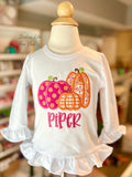 Pink Pumpkin Patch shirt or bodysuit for girls