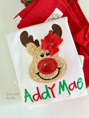 Run, Run Rudolf Girls Reindeer shirt or bodysuit for girls