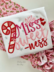 Little Miss Sweetness candy cane shirt
