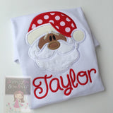 Sweet Santa Claus Bodysuit OR Shirt for Girls -- choose peach or mocha skin tone