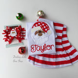 Sweet Santa Claus Bodysuit OR Shirt for Girls -- choose peach or mocha skin tone