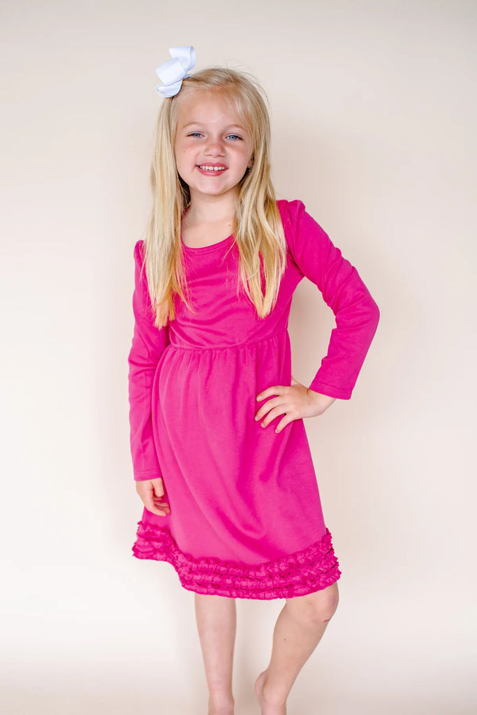 Bright Pink Monogrammed Valentine Dress for girls 6 ruffle Dress Bright Pink Monogrammed Valentine Dress for girls 6 ruffle Dress