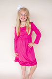 Bright Pink Monogrammed Valentine Dress for girls - Darling Little Bow Shop