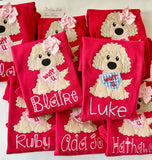 Wuff You Puppy Valentine ruffle shirt