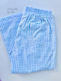 Boys Blue and White Check Pants
