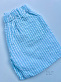 Boys Aqua Seersucker Shorts