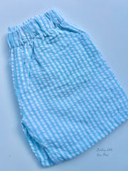Boys Aqua Seersucker Shorts