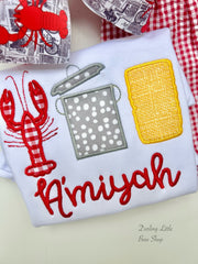 Monogrammed Crawfish Boil shirt or tank for girls