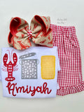 Monogrammed Crawfish Boil shirt or tank for girls