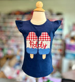 All American Cookout Star Pop navy flutter shirt LIMITED - Darling Little Bow Shop