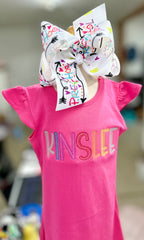 Bright Pink Flutter Sleeve dress for Back to School