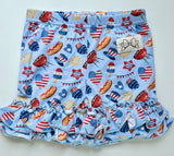All American Cookout Ruffle Shorties | Patriotic Print Ruffle Shorts - Darling Little Bow Shop