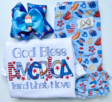 All American Cookout bow, Star Popsicle Bow in sparkly red, white and blue - Darling Little Bow Shop