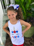 4th of July Unicorn Girls shirt, tank or bodysuit for 4th of July - Darling Little Bow Shop