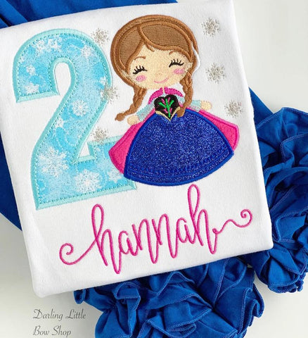 Anna Birthday bodysuit or shirt for girls - ANY AGE - Darling Little Bow Shop