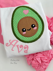 Avocado bodysuit or shirt for girls
