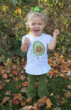 Avocado bodysuit or shirt for girls - Darling Little Bow Shop