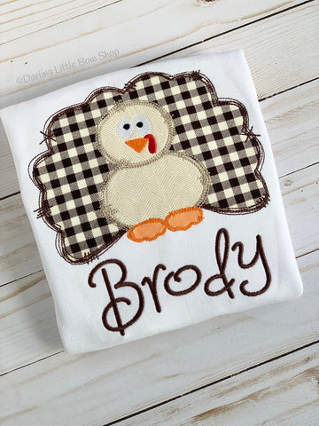 Thanksgiving Bodysuit or Shirt for Baby Boys, Turkey Shirt or Bodysuit - A Farmhouse Thanksgiving - Darling Little Bow Shop