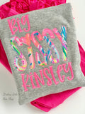 Big or Little Sissy Shirt, Sweatshirt or Bodysuit in bright lilly fabric - Darling Little Bow Shop