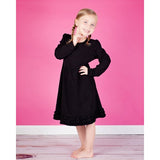 Silver and Gold long sleeve Black Dress - choose twirly dress or ruffle detail - Darling Little Bow Shop