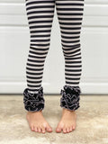 Gray and Black Halloween Ruffle Leggings - BOOtique leggings - Darling Little Bow Shop
