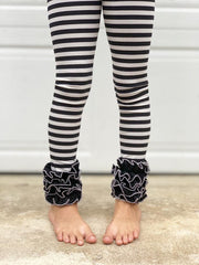 Gray and Black Halloween Ruffle Leggings - BOOtique leggings