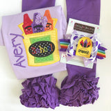 Lavender Crayon Ruffle shirt for girls - Darling Little Bow Shop