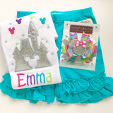 Miss Mouse Bow in bright rainbow colors and silver - Darling Little Bow Shop