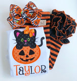 Scaredy Cat Halloween Shirt for girls - Darling Little Bow Shop