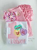 Conversation Hearts Birthday Shirt or bodysuit for girls - Darling Little Bow Shop