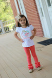 Floral Coral, Mint, Gold Pumpkin shirt or bodysuit for girls - Darling Little Bow Shop