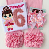 Fancy Doll Birthday Shirt or bodysuit for girls - Darling Little Bow Shop