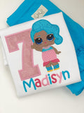 Mermaid Doll Birthday Shirt or bodysuit for girls - Darling Little Bow Shop
