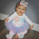 Donut 1st Birthday Tutu Outfit - Baby Girl Donut Birthday Outfit Sweet ONE - Made in USA - Darling Little Bow Shop