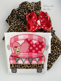 Valentine Cruisin' shirt or bodysuit for girls - cute car and pup with leopard print - Darling Little Bow Shop