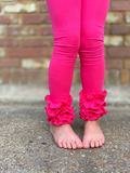 Hot Pink Ruffle Leggings - Hot Pink Icings - gorgeous knit ruffle leggings - size NB to 10 - Darling Little Bow Shop