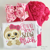 Valentine hearts hairbow - Darling Little Bow Shop