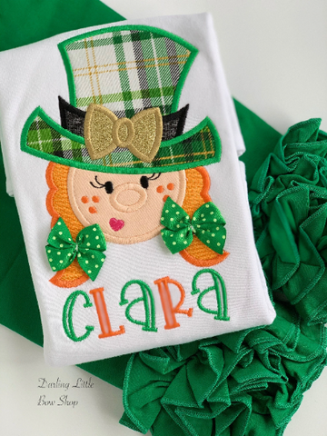 Leprechaun Shirt or bodysuit for girls - Darling Little Bow Shop