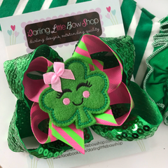 Smiling Shamrock Hairbow