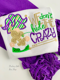 Mardi Gras shirt or bodysuit for girls - We don't hide the crazy gnome shirt - Darling Little Bow Shop
