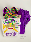 Mardi Gras Hairbow - 6" bow - Darling Little Bow Shop