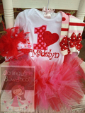 Valentine 1st Birthday Tutu Outfit - Baby Girl - Made in USA - Darling Little Bow Shop