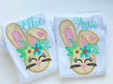 Floral Easter Bunny Hairbow - Darling Little Bow Shop