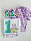 Baby Dragon Birthday Shirt or bodysuit for girls ANY AGE - Darling Little Bow Shop