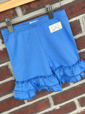 Cornflower Blue Ruffle Shorties - Cornflower Blue Shorts - gorgeous knit ruffle shorts - Darling Little Bow Shop