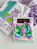 Dragon Hairbow - lavender and lime green baby dragon bow - Darling Little Bow Shop