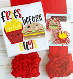 Fries before Guys hairbows, Burger and Fries pigtail bows - Darling Little Bow Shop