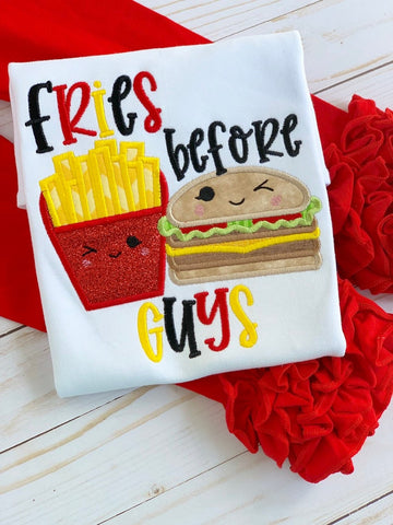Fries Before Guys Shirt or bodysuit for girls - Darling Little Bow Shop