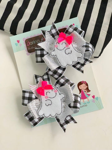 Ghost Pigtail bows - Darling Little Bow Shop