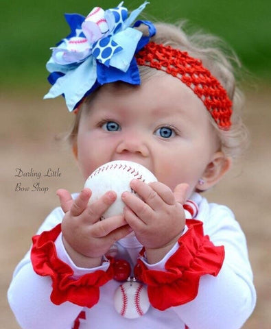 Baseball bow for girls - baseball theme in your team colors - Darling Little Bow Shop